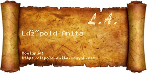 Lépold Anita névjegykártya
